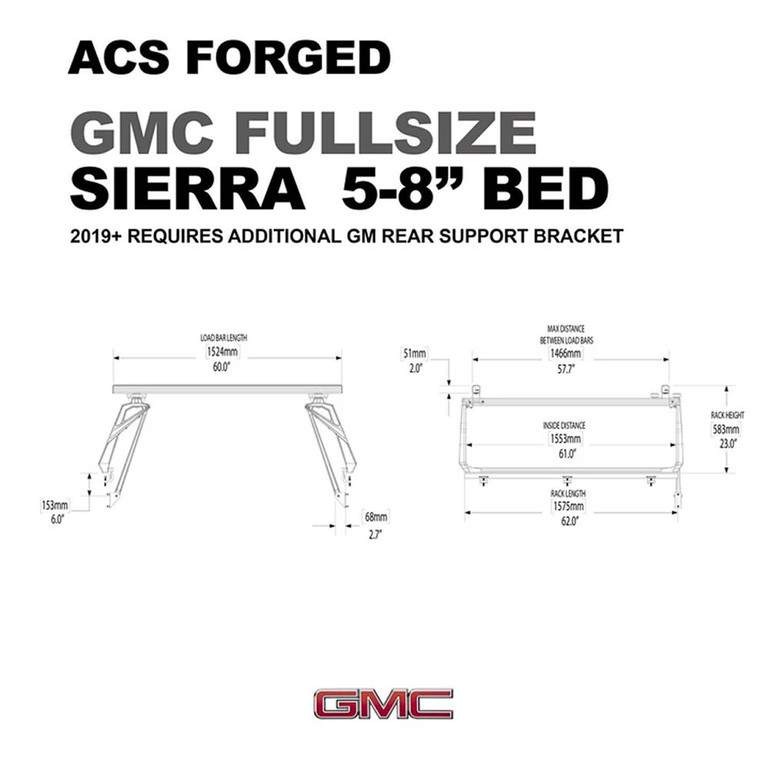 GMC Sierra - 5ft-8in Bed | Leitner ACS FORGED Bed Rack | 2019-2021