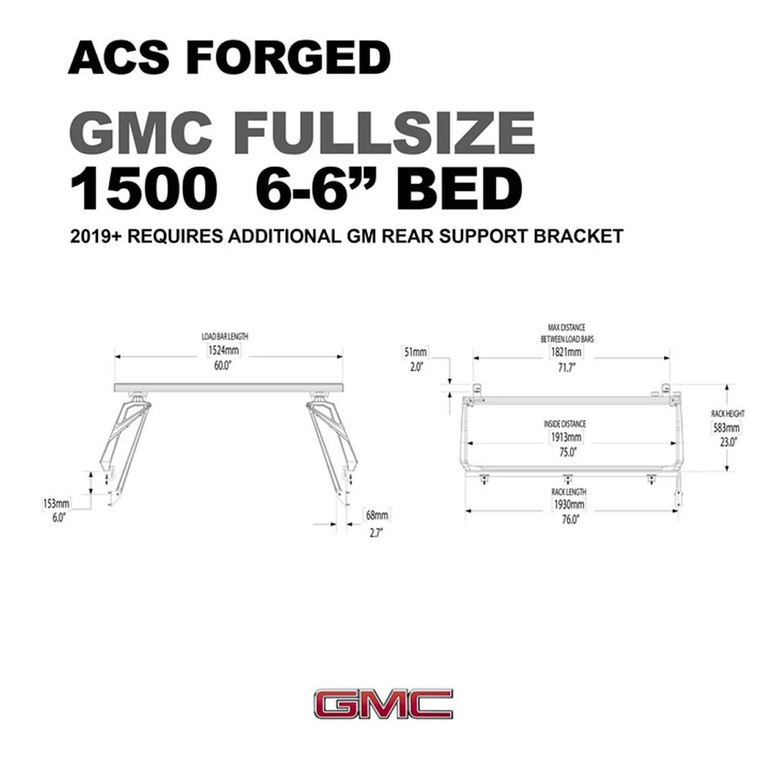 GMC 1500 - 6.5ft Bed | Leitner ACS FORGED Bed Rack | 2019-2021