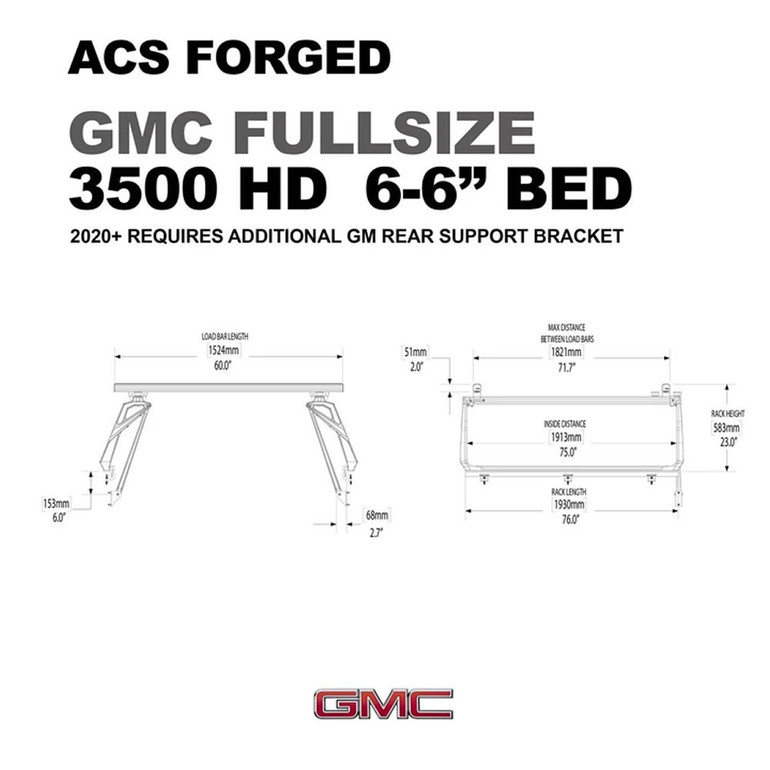 GMC 3500 HD - 6.5ft Bed | Leitner ACS FORGED Bed Rack | 2020-2021