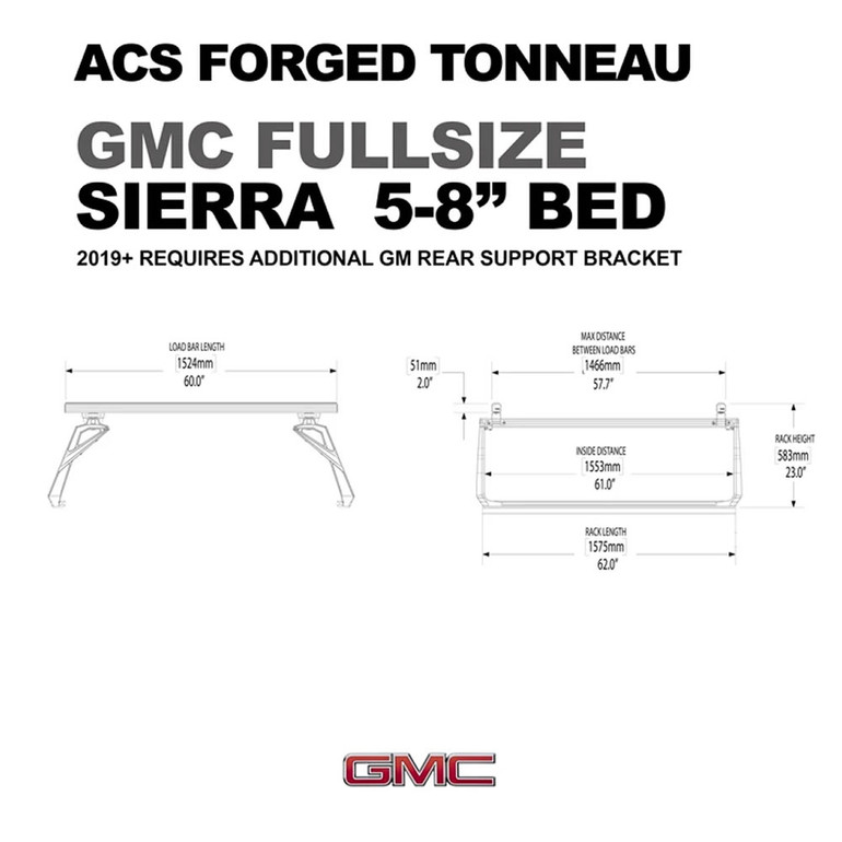 GMC Sierra - 5'8" Bed | Leitner ACS FORGED TONNEAU Bed Rack | 2007-2021