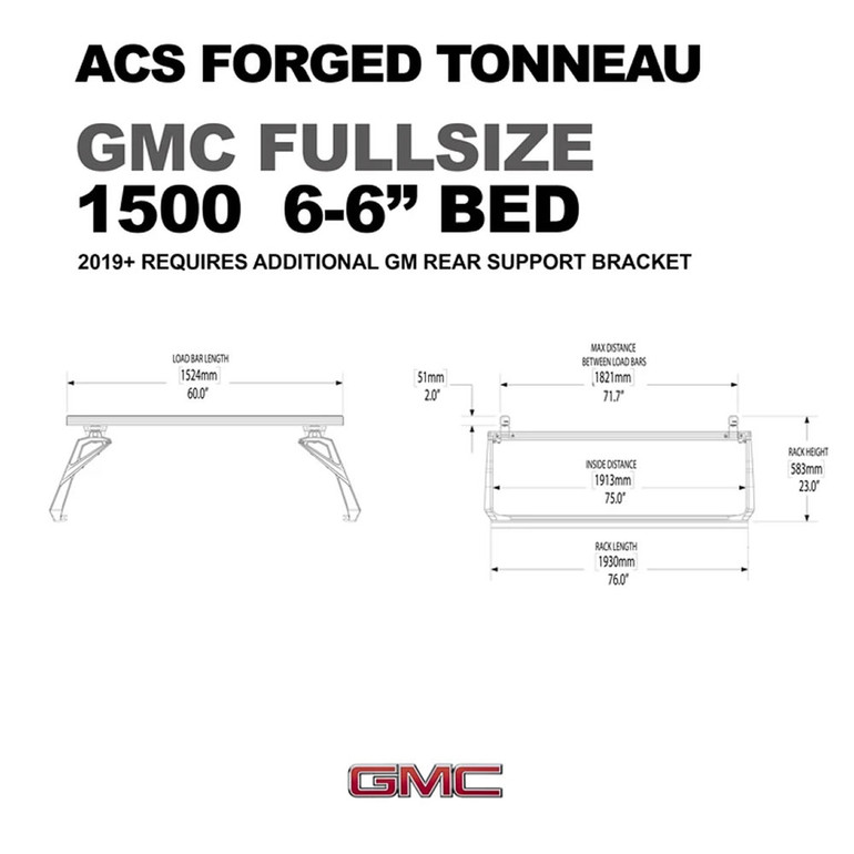 GMC Sierra - 6'6" Bed | Leitner ACS FORGED TONNEAU Bed Rack | 1988-2021