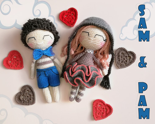 Happy couple crochet pattern for amigurumi lovers for Valentine's day.