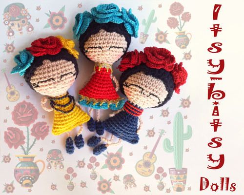 Small doll patterns ( Frida Kahlo ) for amigurumi lovers.