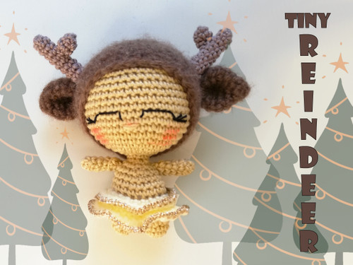 Tiny reindeer pattern for amigurumi lovers for Christmas.