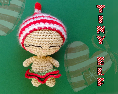 Tiny elf crochet pattern for amigurumi lovers for Christmas.