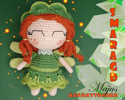 Smaragd ásványtündér horgolás minta a májusban születetteknek.