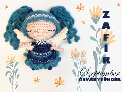 Zafír ásványtündér horgolás minta a szeptemberben születetteknek.