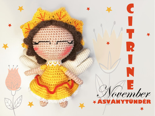 Citrin ásványtündér horgolás minta a novemberben születetteknek.