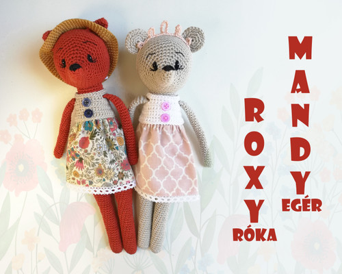 Mandy Egér and Roxy Róka horgolás minta.