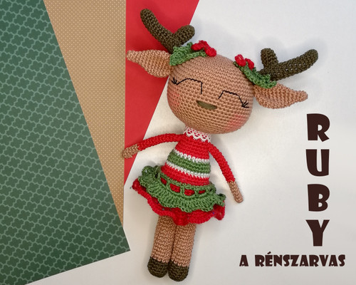 Ruby rénszarvas karácsonyi horgolás minta.
