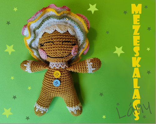 Gingerbread Man/Girl crochet pattern for amigurumi lovers for Christmas.