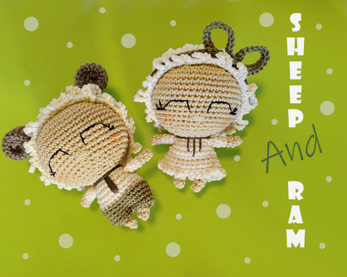 Sheep and ram crochet pattern for amigurumi lovers.
