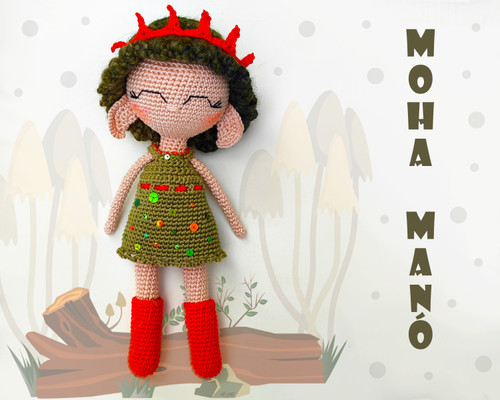 Easy crochet doll pattern for amigurumi lovers.