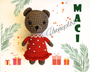 Crochet Christmas bear pattern for amigurumi lovers.