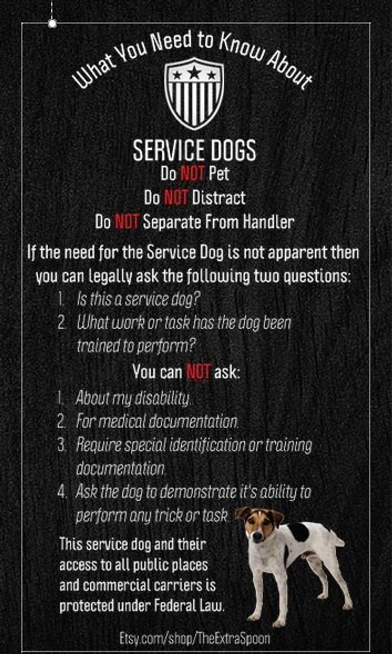 Service dog discount ada law cards