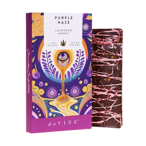 Purple Haze Dark Chocolate Thc Bar Devine Cannabis Confections
