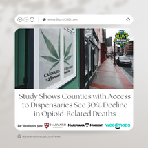 Counties with Legal Dispensaries See 30% Drop in Opioid Related Deaths