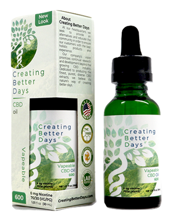 Creating Better Days: Nano-CBD Vape Oil (600MG)