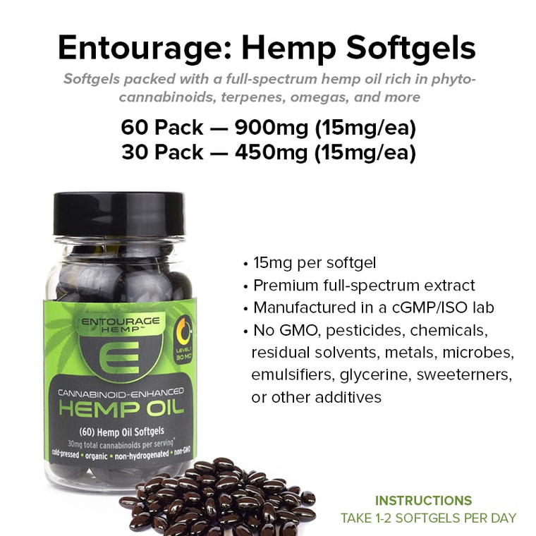 Entourage: CBD Hemp Oil Softgels (900mg)