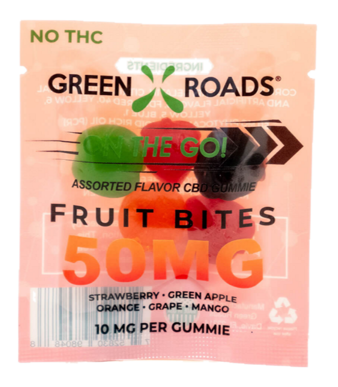Green Roads: On The Go CBD Fruit Bites (50mg) Gravity Box Display