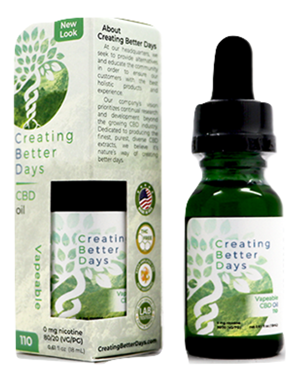 Creating Better Days: Nano-CBD Vape Oil (110MG)