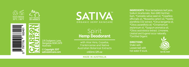 Sativa: Spirit Hemp Deodorant