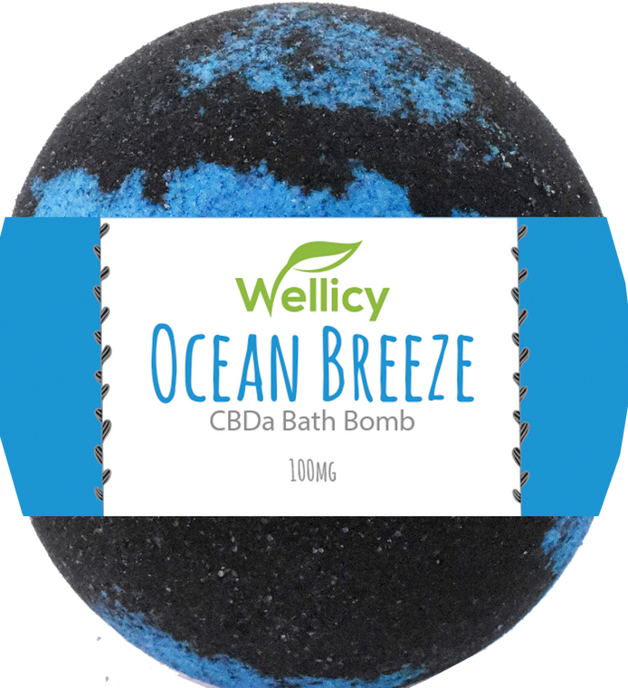 Wellicy: Ocean Breeze CBDa Bath Bomb (100mg)