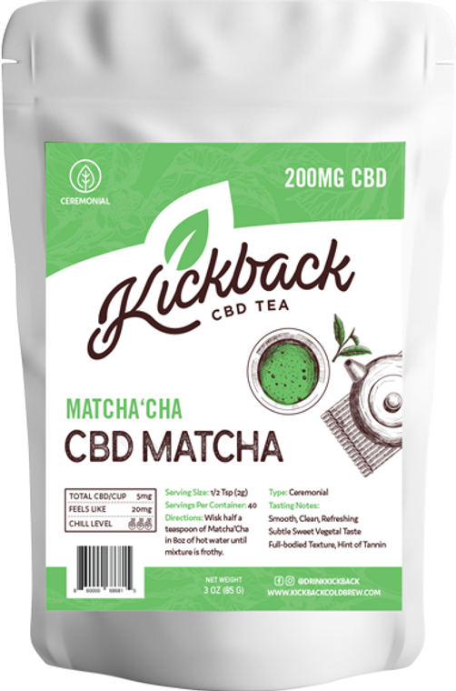 Kickback: Matcha'cha CBD Matcha Tea (200mg)