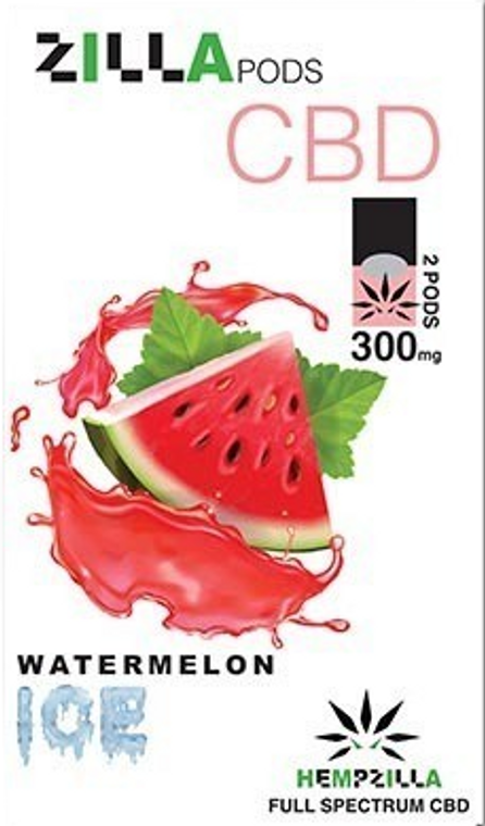 Hempzilla: Watermelon Ice CBD Zilla Vape Pods (300mg)