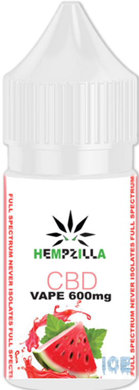 Hempzilla: Watermelon Ice CBD Vape Juice (600mg)