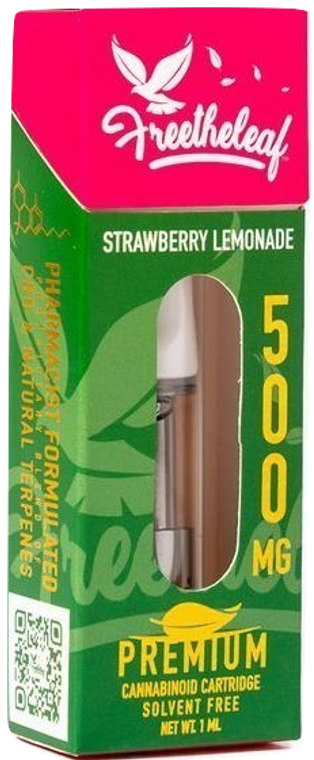 Free The Leaf: Strawberry Lemonade CBD Vape Cartridge (500mg) Display Box of 9
