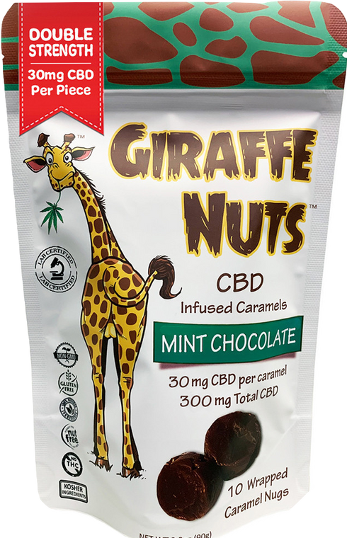 Giraffe Nuts: Mint Chocolate CBD Caramels (300mg)