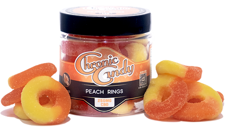 Chronic Candy: Peach Rings CBD Gummies (250mg)