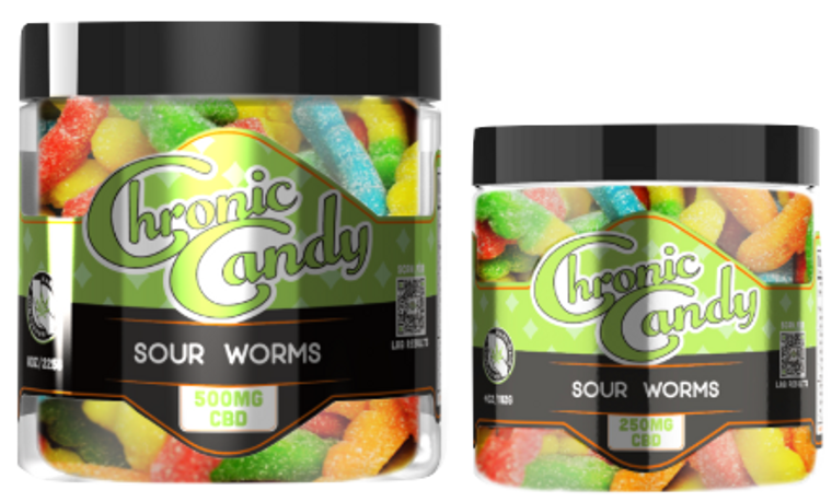 Chronic Candy: Sour Worms CBD Gummies (250mg)