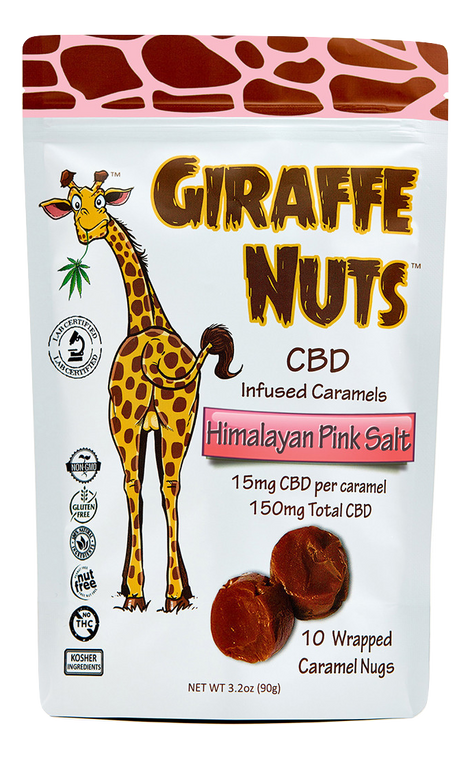 Giraffe Nuts: Himalayan Pink Salt CBD Caramels (150mg) Case of 6