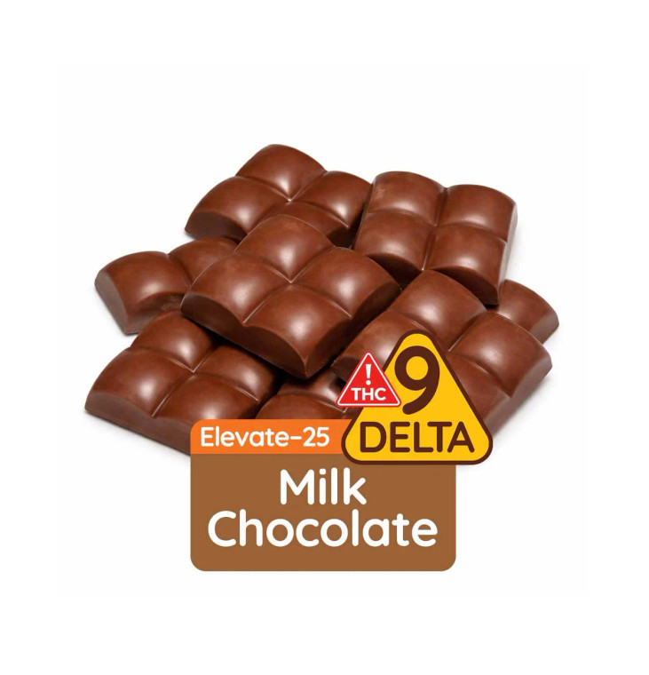 Elevate Milk Chocolate Squares – 25mg Delta-9 THC - 10 Count - Giraffe oasis formerly giraffe nuts