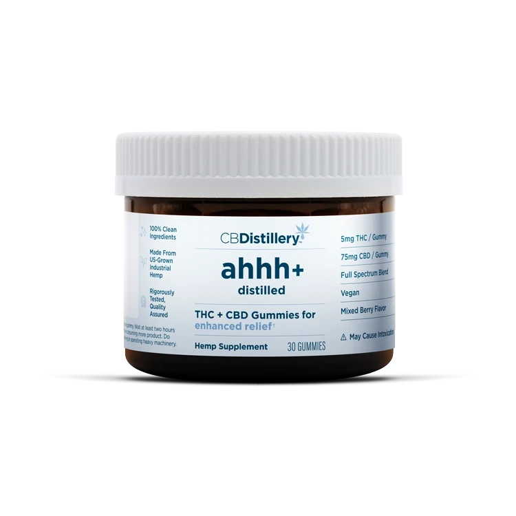 Ahhh+ 5mg THC + 75mg CBD Enhanced Relief Gummies CBDistillery