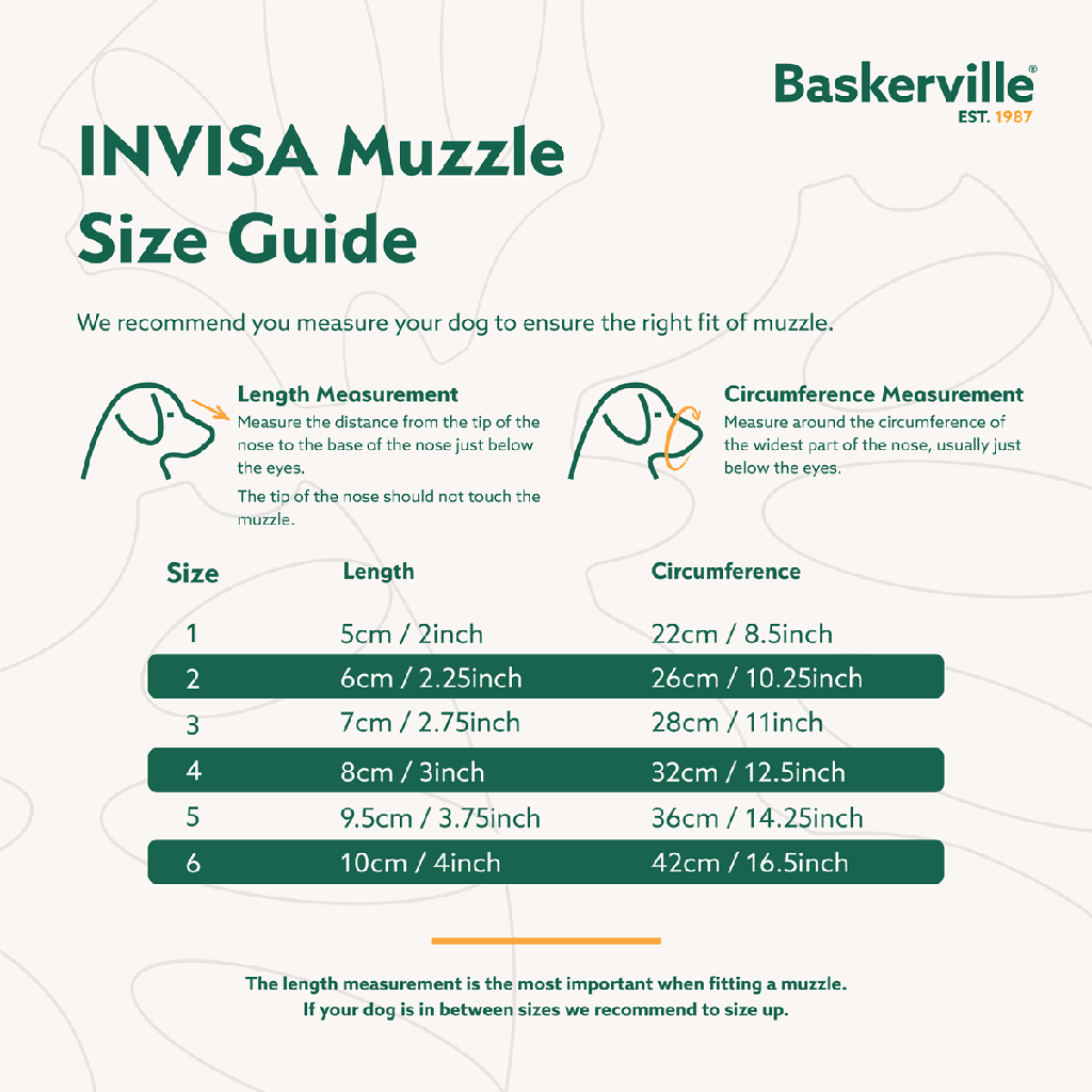 company of animals baskerville insta muzzle size guide company of animals baskerville insta muzzle size guide