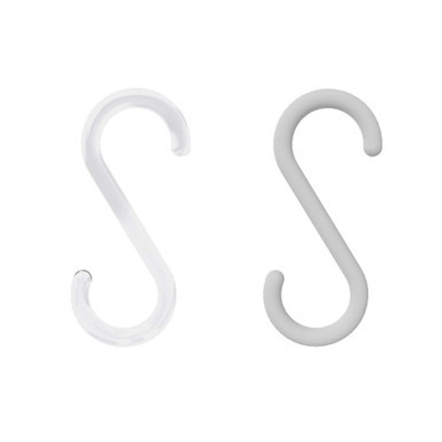 Plastic S Hooks - 55mm - Signage on white background