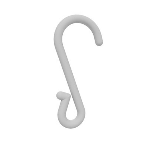 Plastic S Crimped Hanging Hooks - 49 x 14mm - Signage on white background