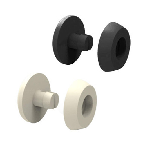 Black and White Plastic Snap Studs - Display Components on white background