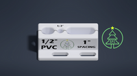 STL File - 1/2" Standard PVC Pixel Drilling Jig - 1" Spacing