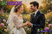 Wedding photo as an oil-painting-style canvas