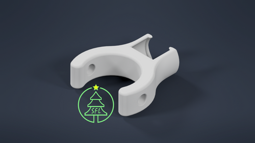 STL File - 20mm PVC Perpendicular GumDrop Pixel Pipe Clip