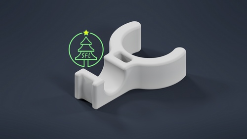 STL File - 20mm PVC Perpendicular Pixel Pipe Clip