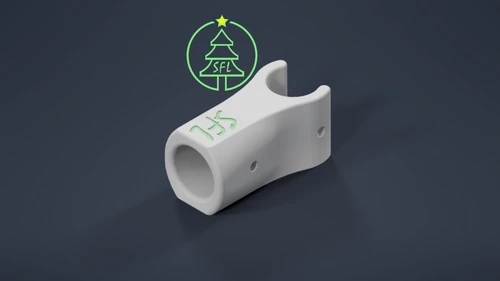 STL File - 3/4" PVC to 3/4" PVC Perpendicular Pipe Mount