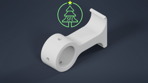 STL File - 1/2" PVC Pipe (Closed) to Vinyl Siding Bracket