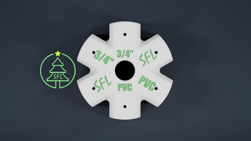 STL File - Mini Seed Pixel Tree Base 20mm Pipe to 25mm Pipe