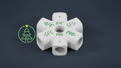 STL File - Mini Seed Pixel Tree Base 3/4" PVC to 3/4" PVC