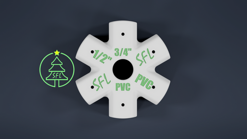 STL File - Mini Seed Pixel Tree Base 3/4" PVC to 1/2" PVC